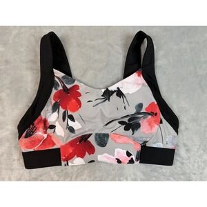 Fabletics Rae High Support Sports Bra Size M Black Floral NWT